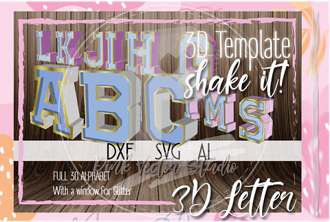 Arquivo de Corte Letras 3D Shaker
