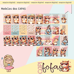 Arquivo Pack Capas Capivara A5 Capifofas - MIMOS PERSONALIZADOS
