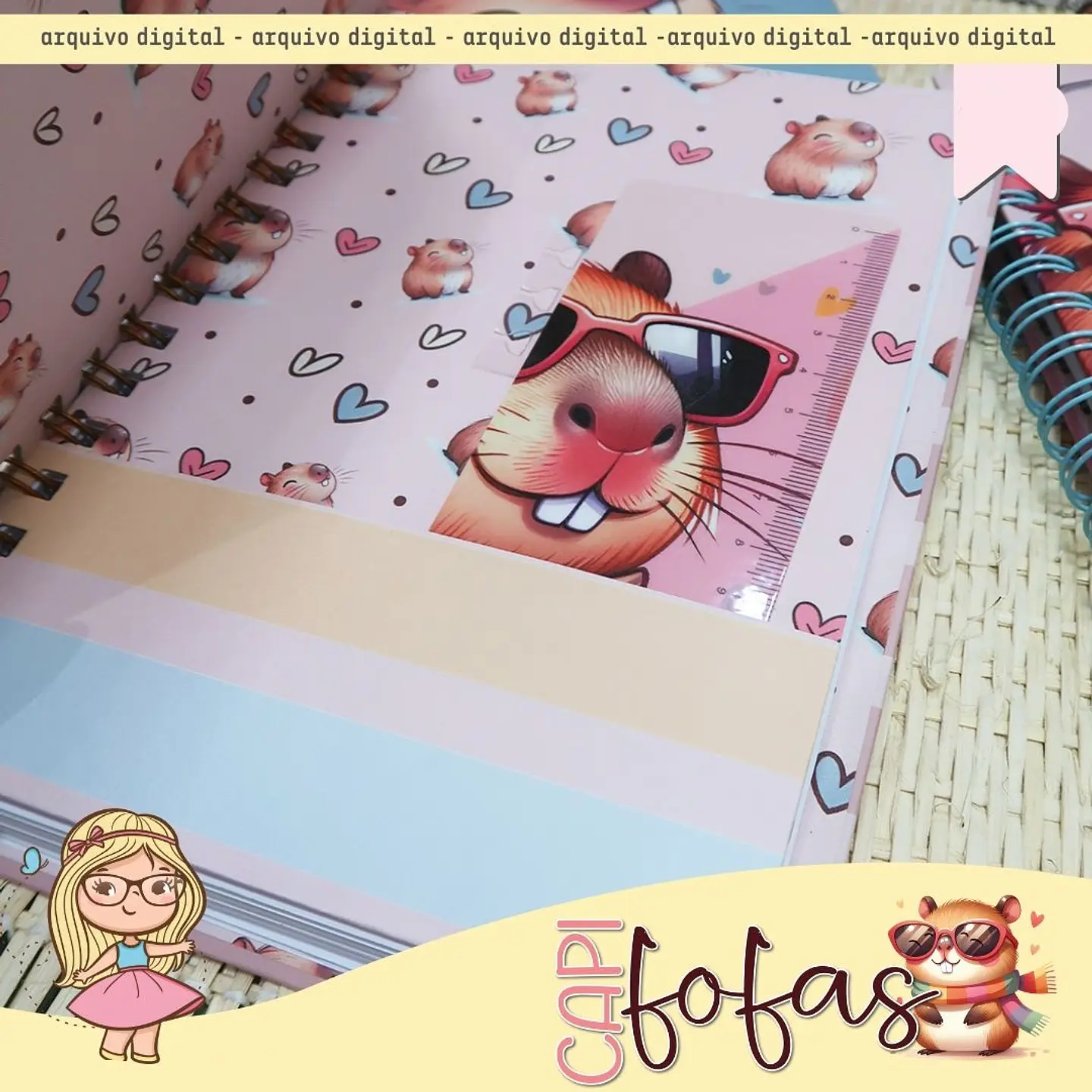 Arquivo Pack Capas Capivara A5 Capifofas - MIMOS PERSONALIZADOS 4