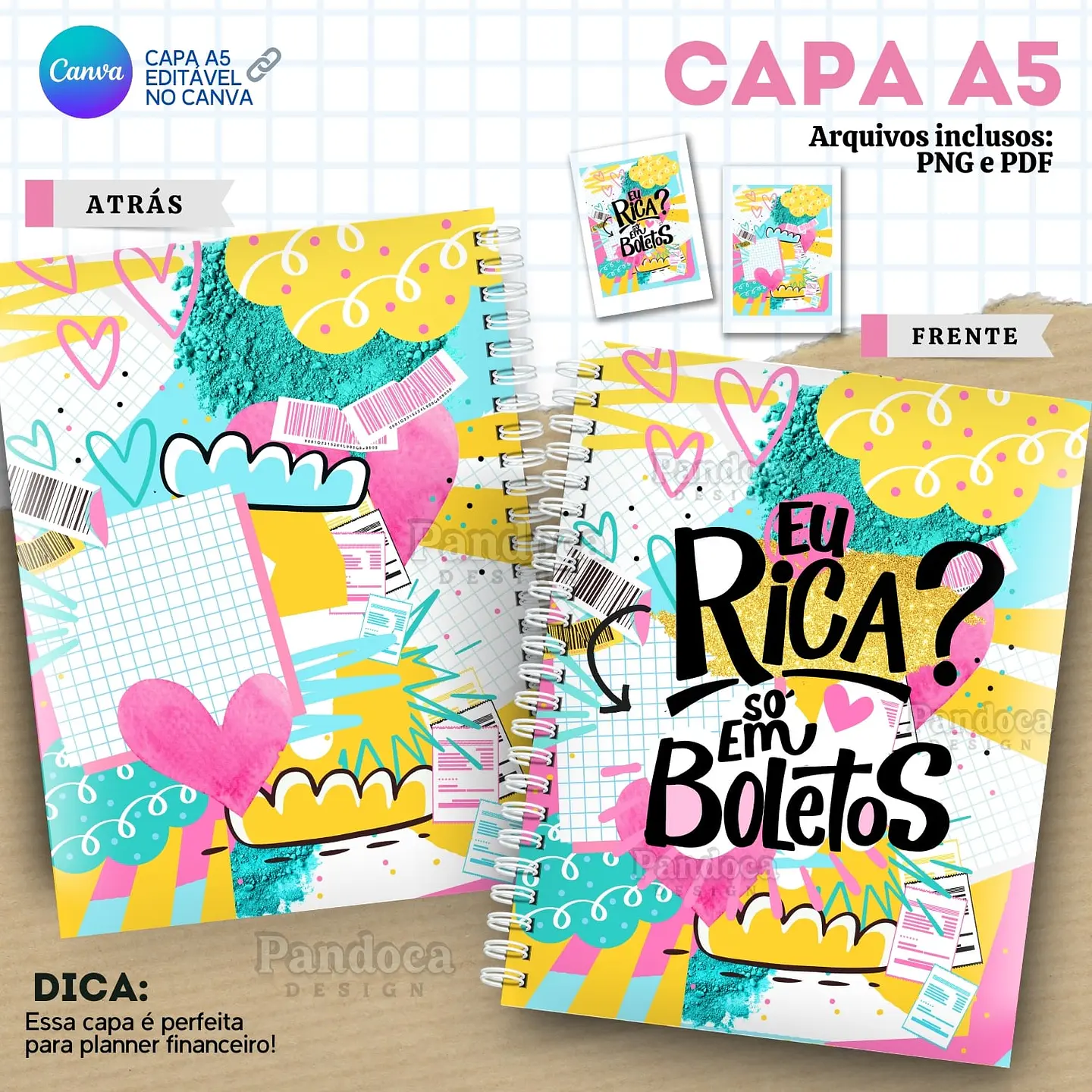 Kit Digital Pack Frase Avulsa Eu Rica? - PANDOCA 2