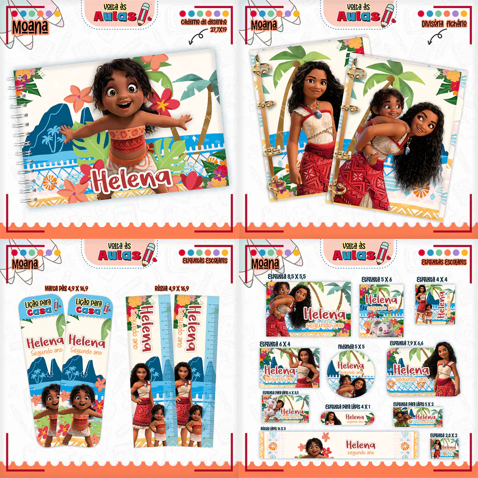 Arquivo Escolar Combo Moana Miolos Agenda Neutros 2025 - LINA 1