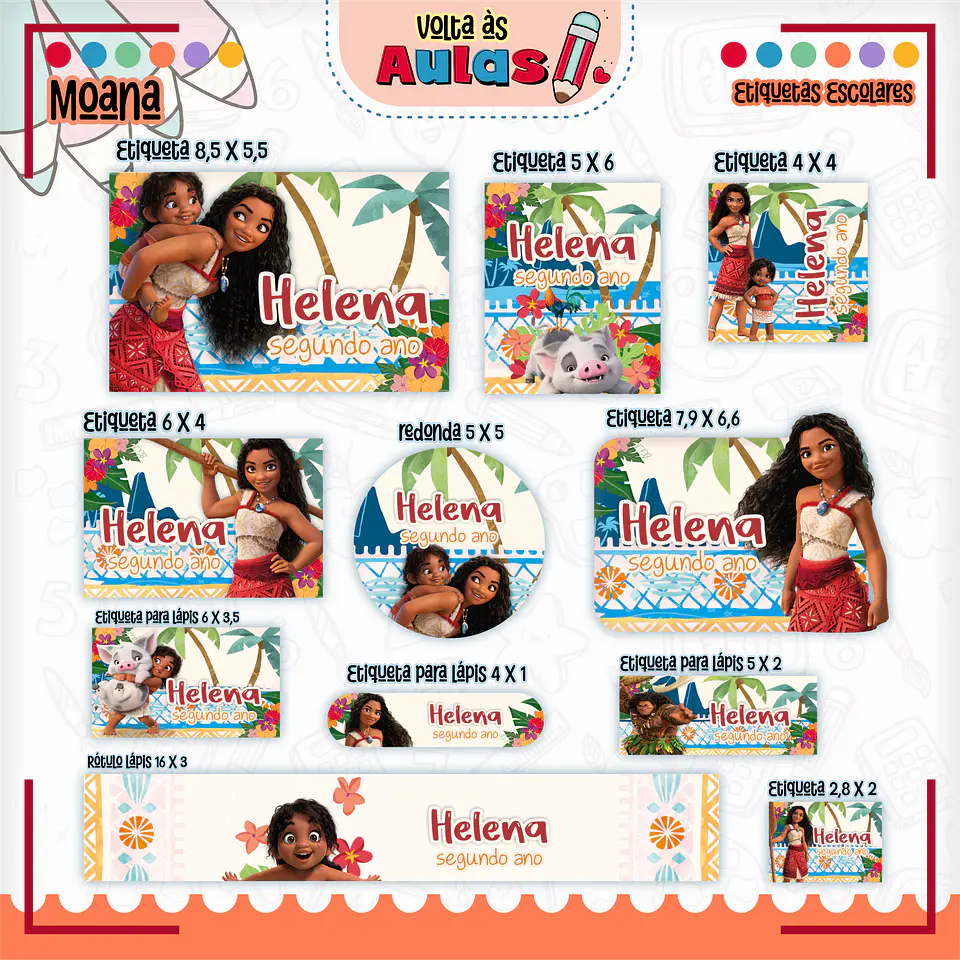 Arquivo Escolar Combo Moana Miolos Agenda Neutros 2025 - LINA 2