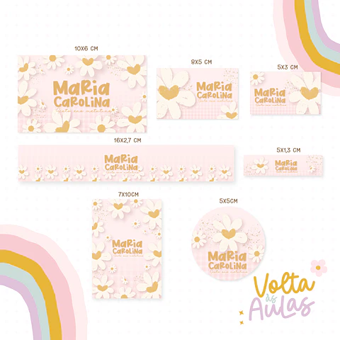 Arquivo Etiqueta Escolar Margarida