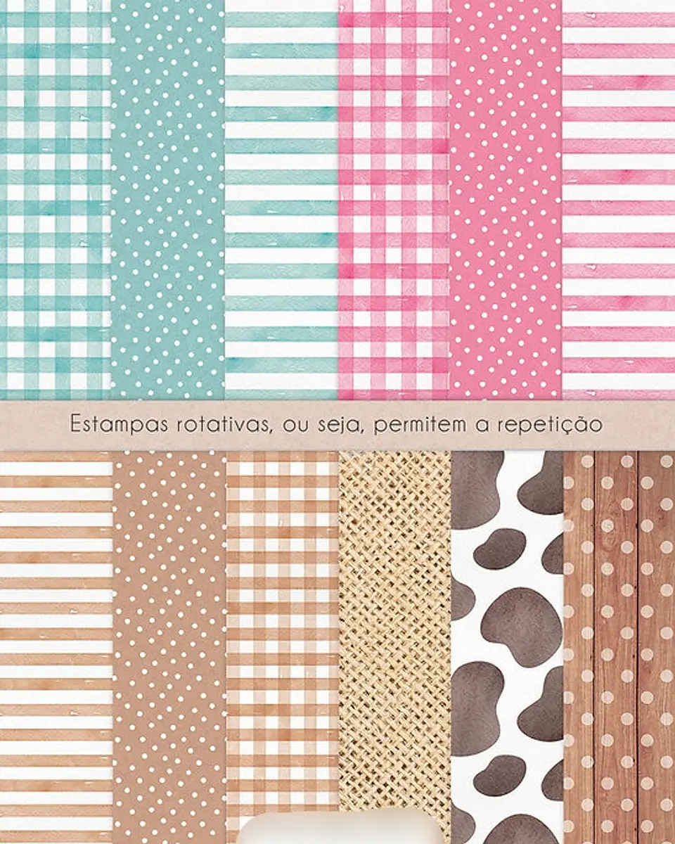 Kit Digital Fazendinha Rosa Aquarela - NI ESTUDIO 6
