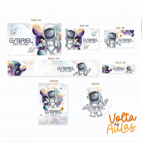 Arquivo Etiqueta Escolar Astronauta