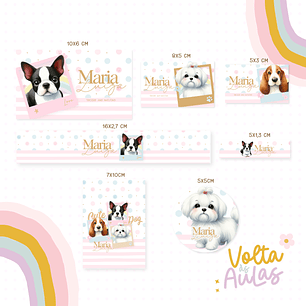 Arquivo Etiqueta Escolar Cachorrinhos