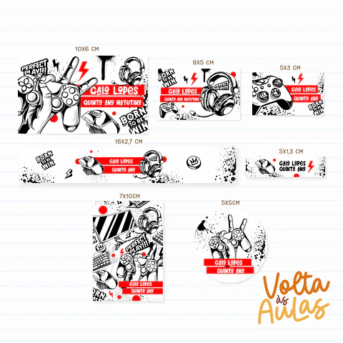 Arquivo Etiqueta Escolar Gamer