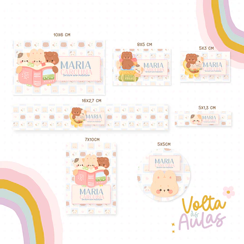 Arquivo Etiqueta Escolar Kawaii