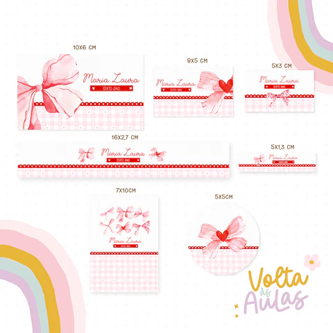 Arquivo Etiqueta Escolar Laços