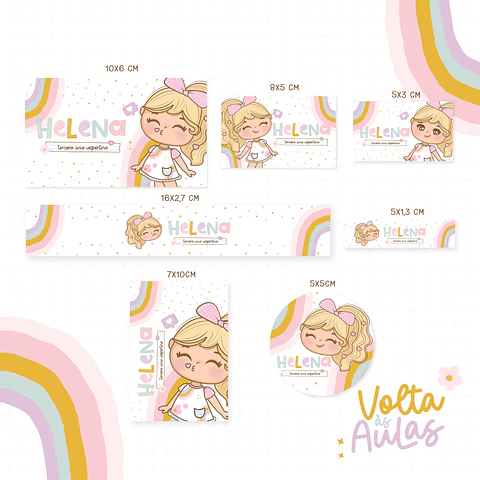 Arquivo Etiqueta Escolar Menina Loira