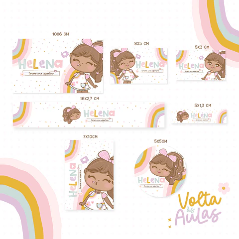 Arquivo Etiqueta Escolar Menina Negra