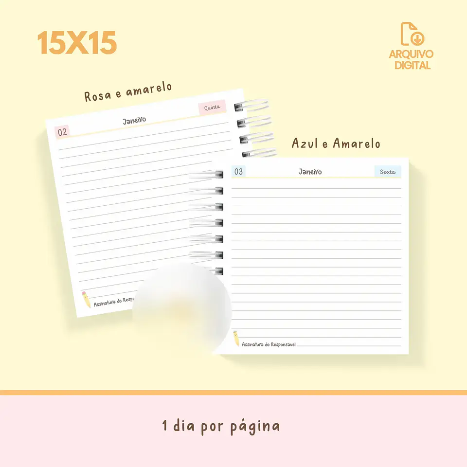 Arquivo Agenda Escolar 2025 Mini Quadrada 1DPP - Sara 15