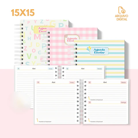 Arquivo Agenda escolar 2025 mini quadrada – 1 DPP com sáb e dom juntos - SARA