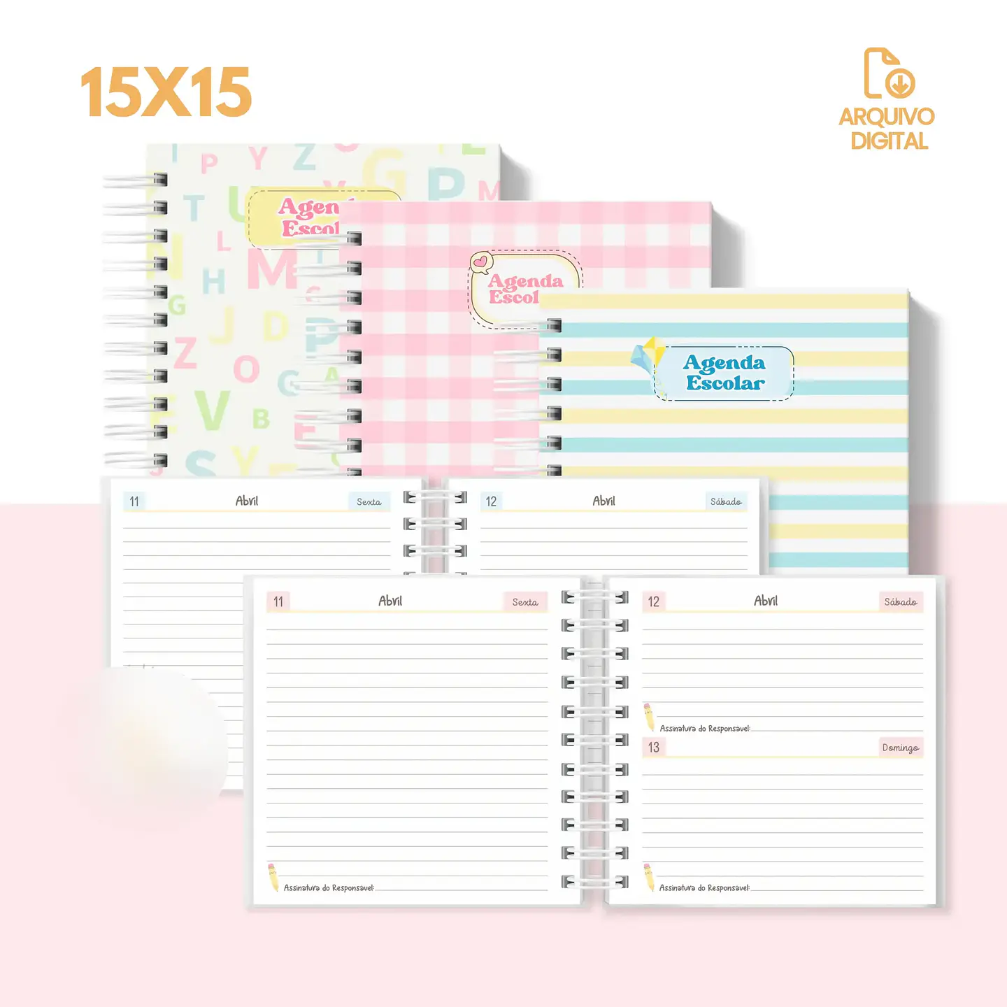 Arquivo Agenda escolar 2025 mini quadrada – 1 DPP com sáb e dom juntos - SARA 1