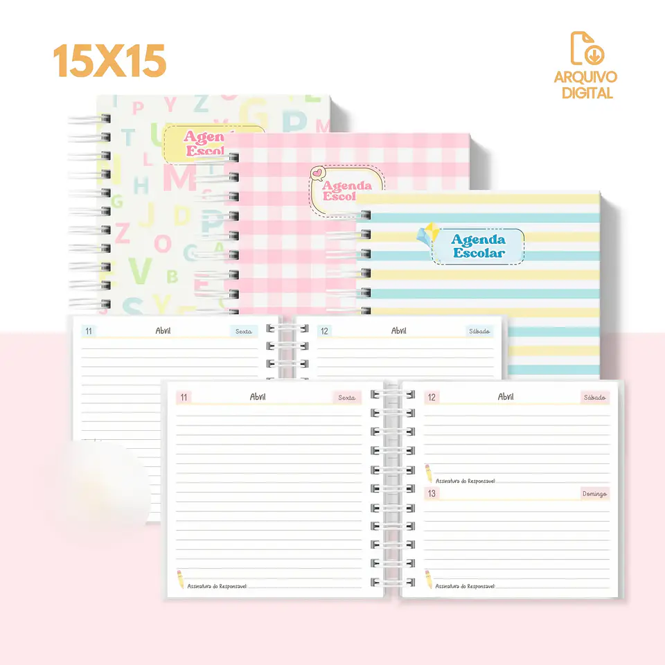 Arquivo Agenda escolar 2025 mini quadrada – 1 DPP com sáb e dom juntos - SARA 1