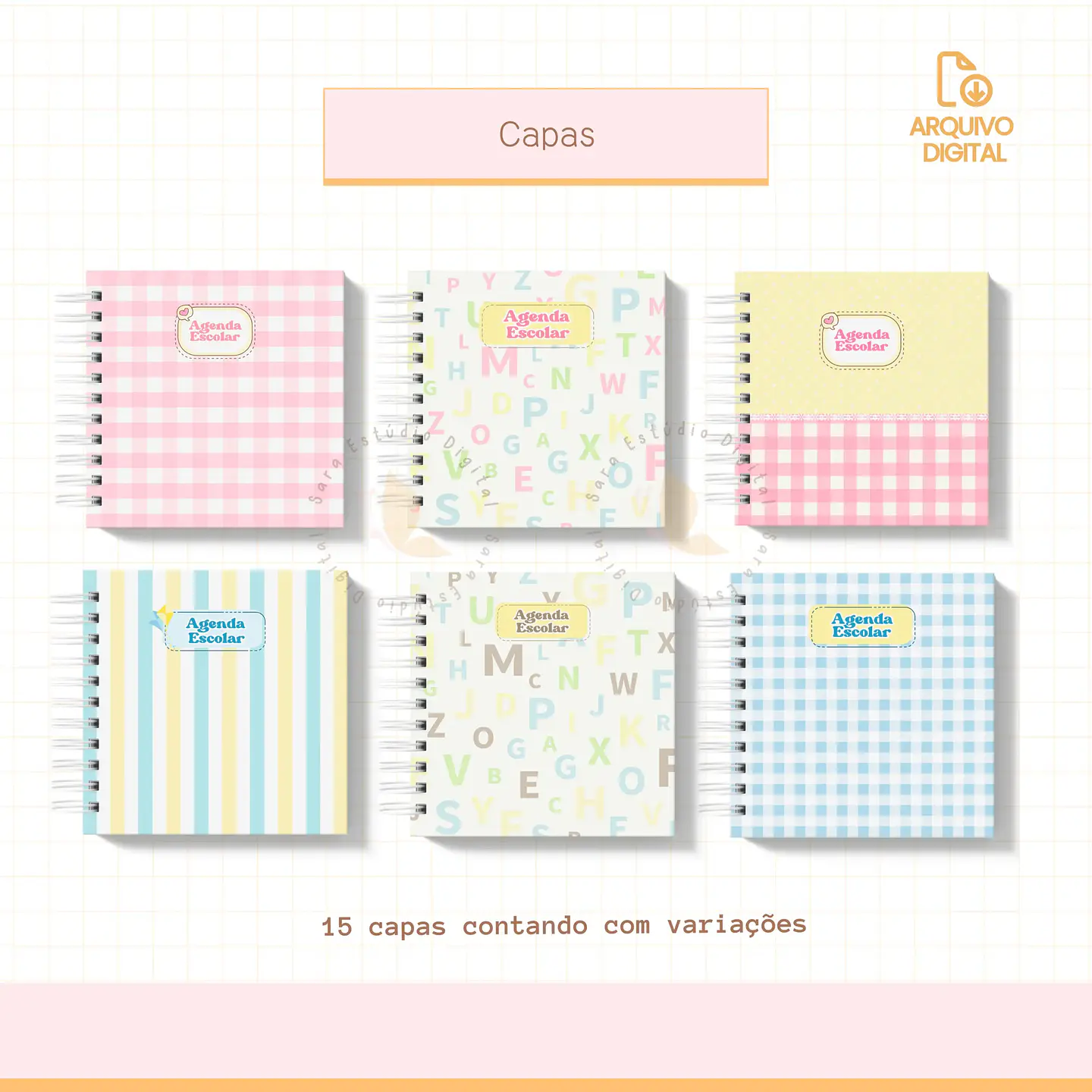 Arquivo Agenda escolar 2025 mini quadrada – 1 DPP com sáb e dom juntos - SARA 2