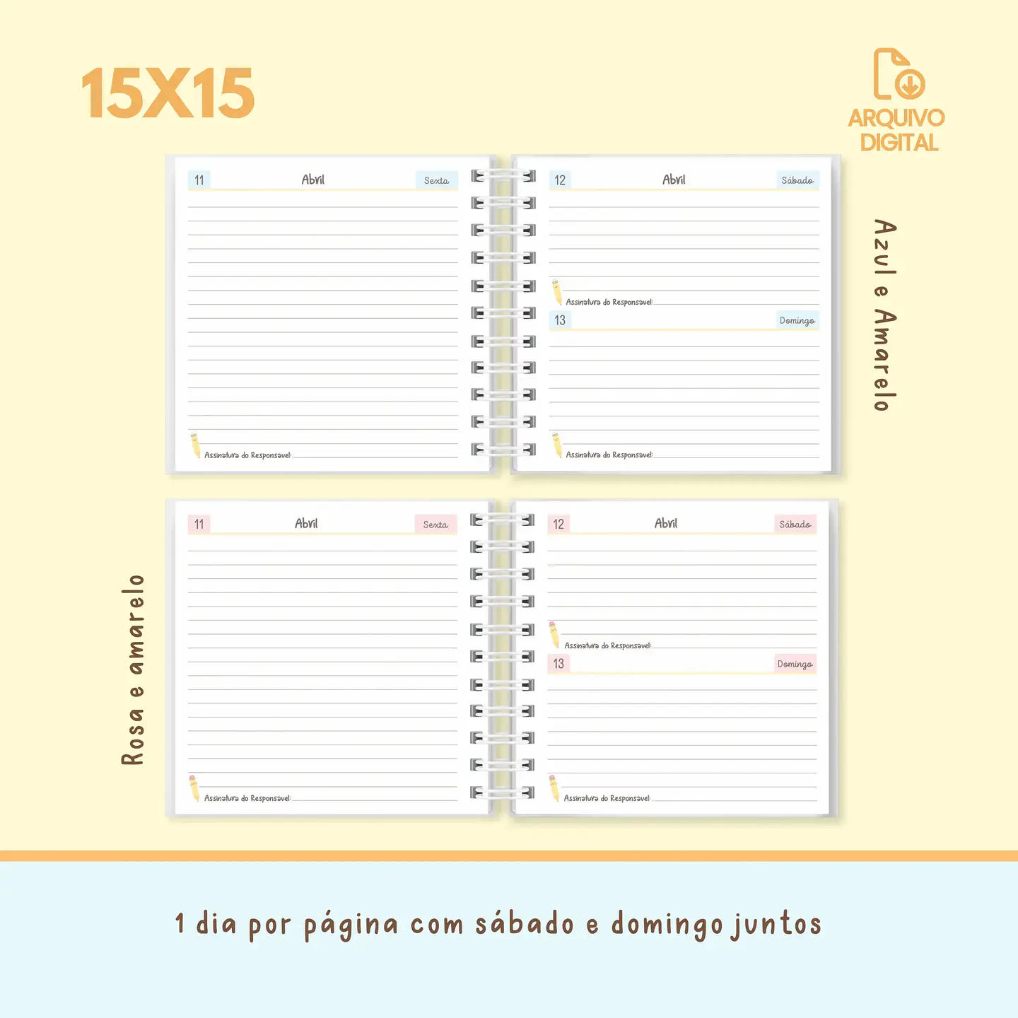 Arquivo Agenda escolar 2025 mini quadrada – 1 DPP com sáb e dom juntos - SARA 8