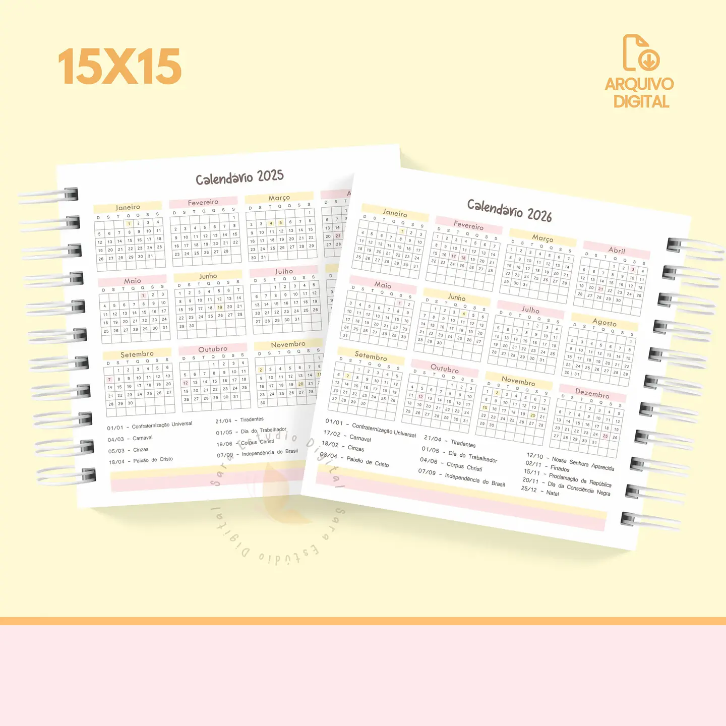 Arquivo Agenda escolar 2025 mini quadrada – 1 DPP com sáb e dom juntos - SARA 11