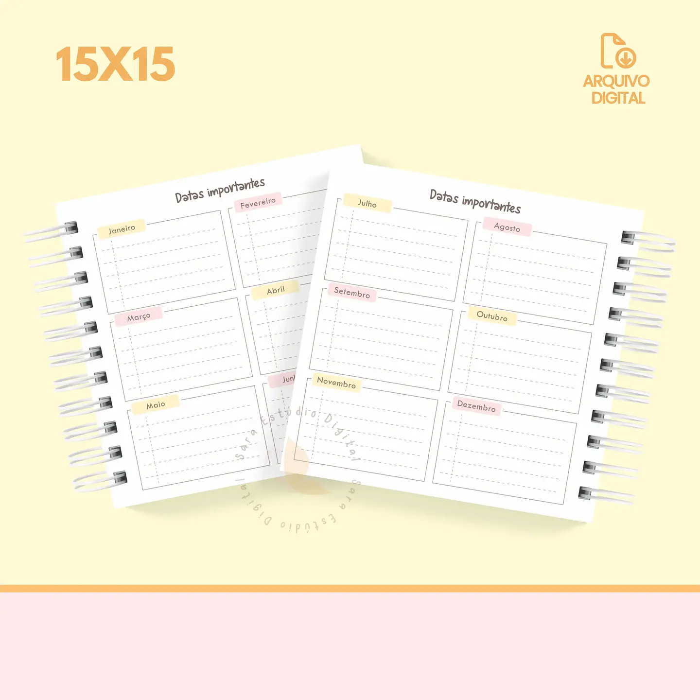 Arquivo Agenda escolar 2025 mini quadrada – 1 DPP com sáb e dom juntos - SARA 13