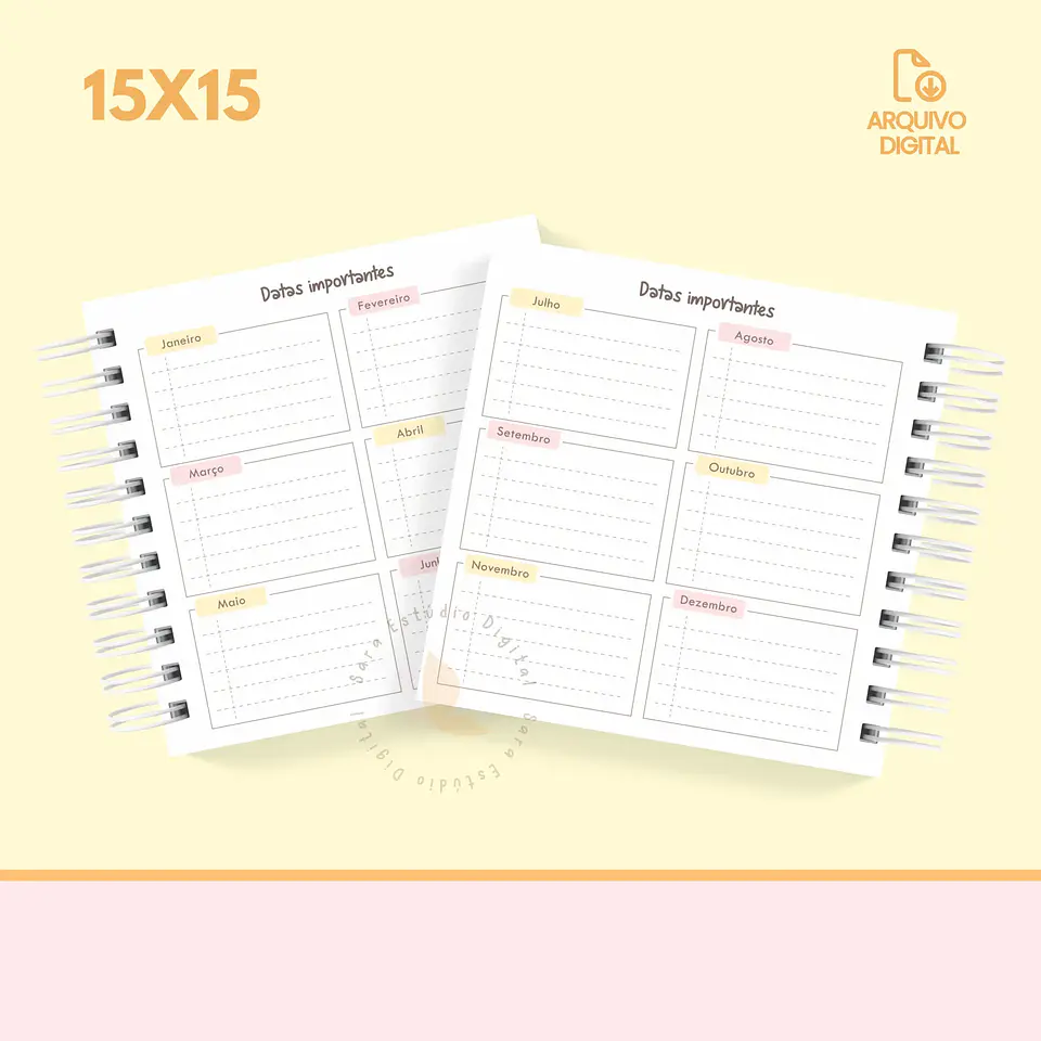 Arquivo Agenda escolar 2025 mini quadrada – 1 DPP com sáb e dom juntos - SARA 13