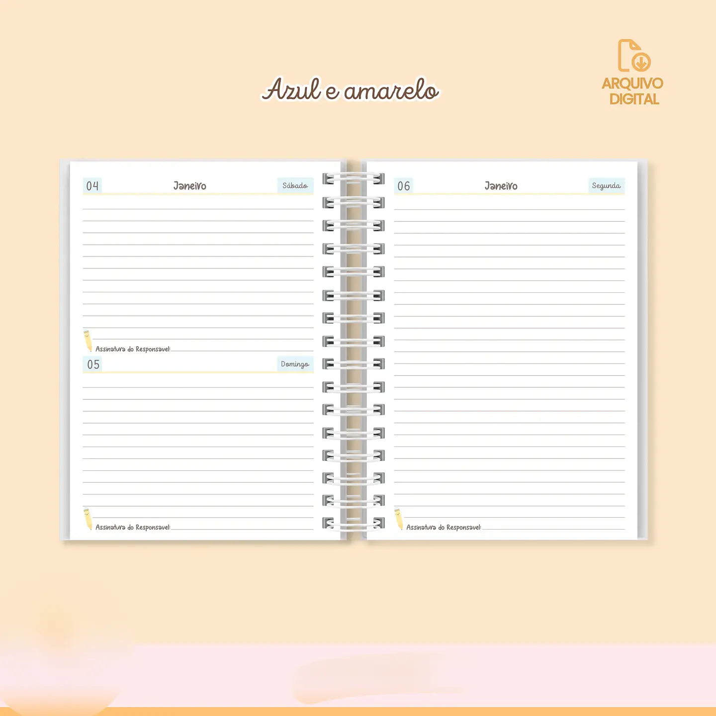 Arquivo Agenda Escolar DATADA 2025 – 1DPP com Sáb e Dom juntos - SARA 2