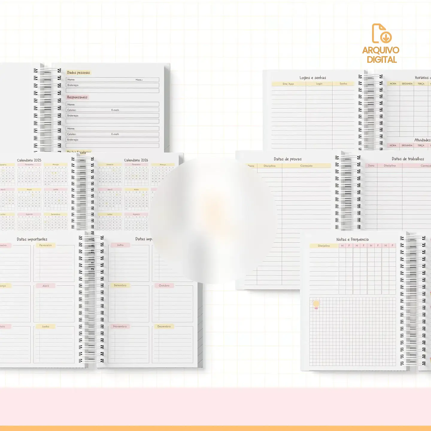 Arquivo Agenda Escolar DATADA 2025 – 1DPP com Sáb e Dom juntos - SARA 5