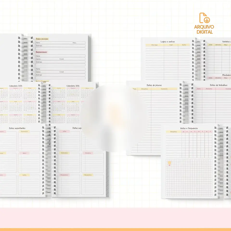 Arquivo Agenda Escolar DATADA 2025 – 1DPP com Sáb e Dom juntos - SARA 5