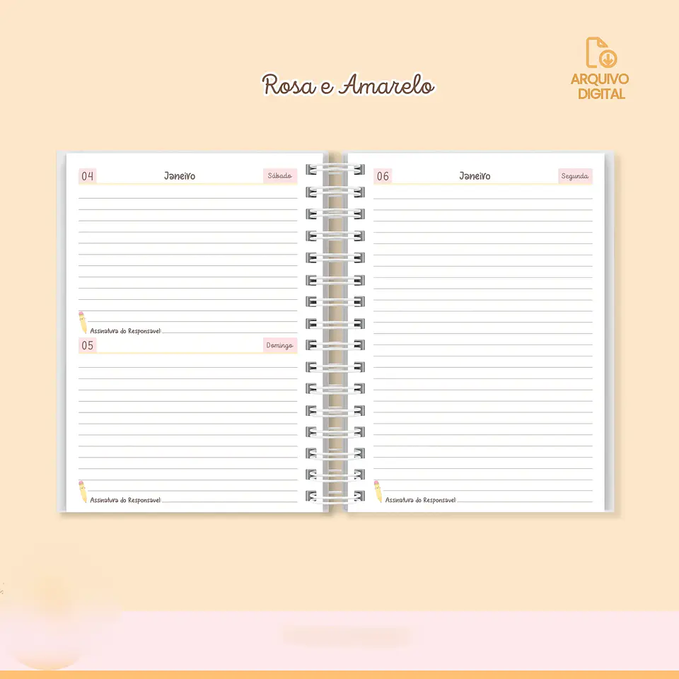 Arquivo Agenda Escolar DATADA 2025 – 1DPP com Sáb e Dom juntos - SARA 7