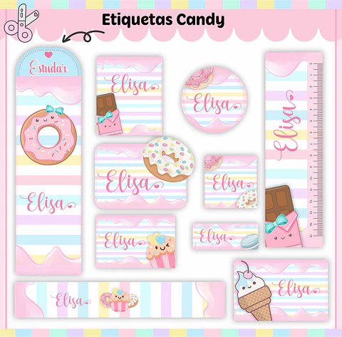 Arquivo Etiqueta Escolar Candy