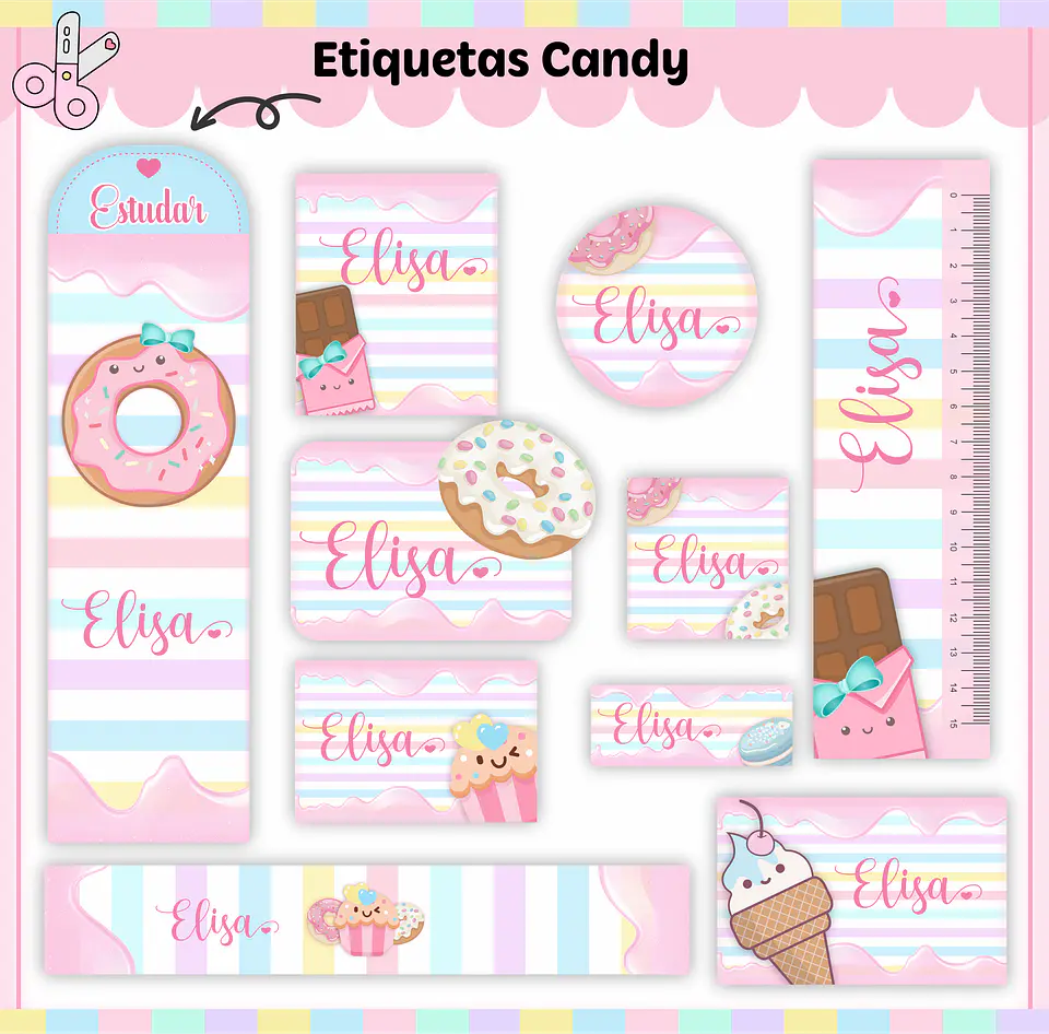Arquivo Etiqueta Escolar Candy 1