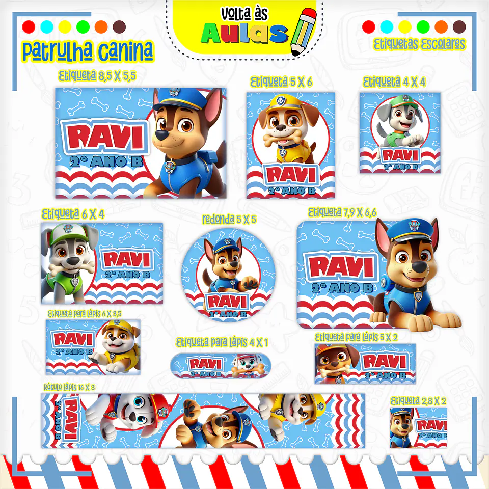 Arquivo Etiqueta Escolar Patrulha Canina 1