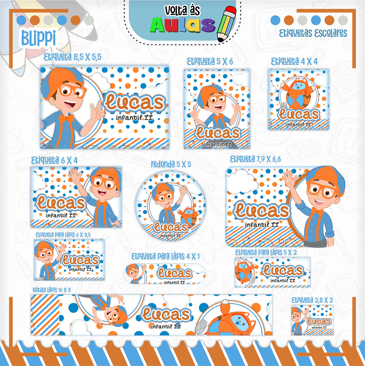 Arquivo Etiqueta Escolar Blippi 1
