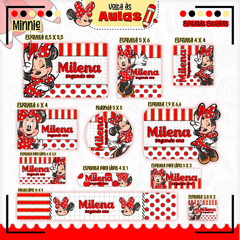 Arquivo Etiqueta Escolar Minnie 