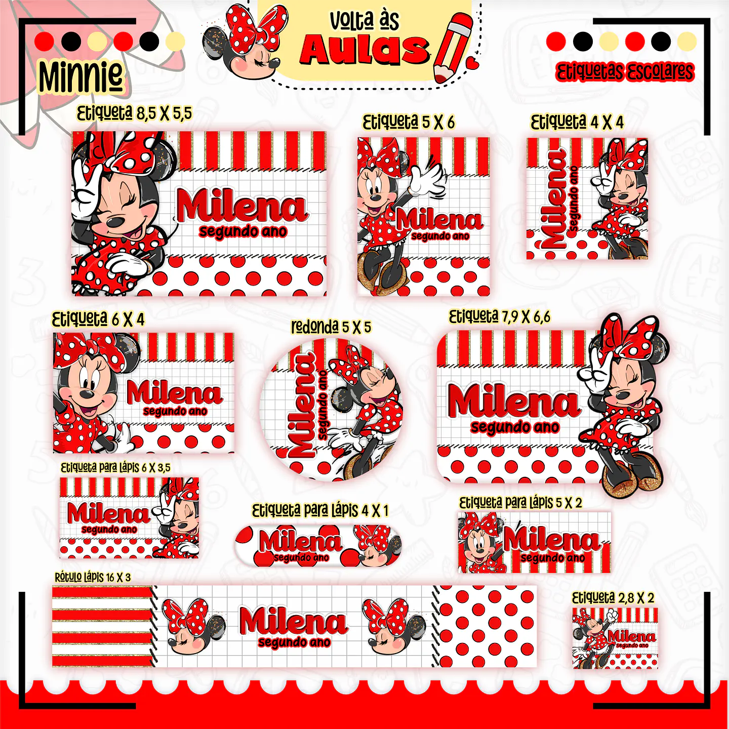 Arquivo Etiqueta Escolar Minnie  1