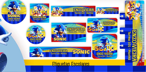 Arquivo Etiqueta Escolar Sonic