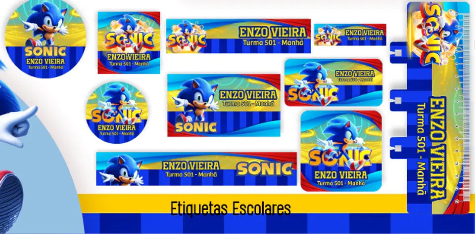 Arquivo Etiqueta Escolar Sonic 1