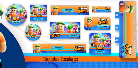 Arquivo Etiqueta Escolar Stumble Guys - Pamella