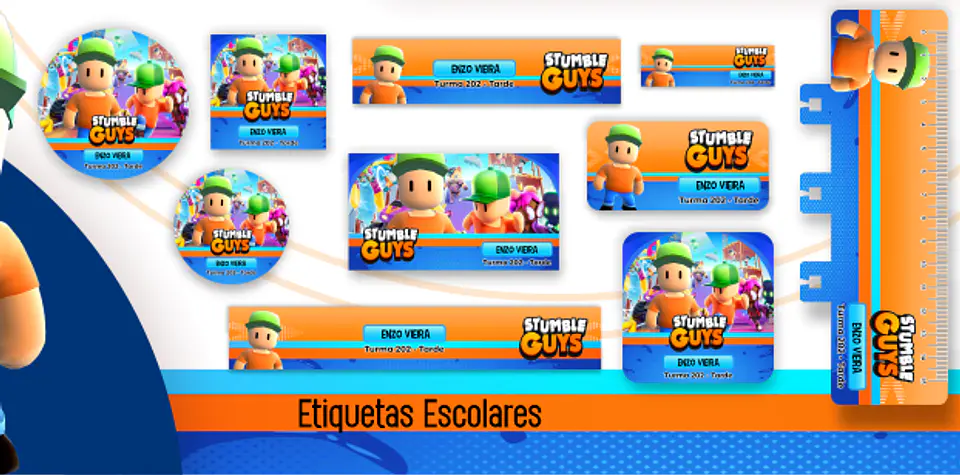 Arquivo Etiqueta Escolar Stumble Guys - Pamella 1