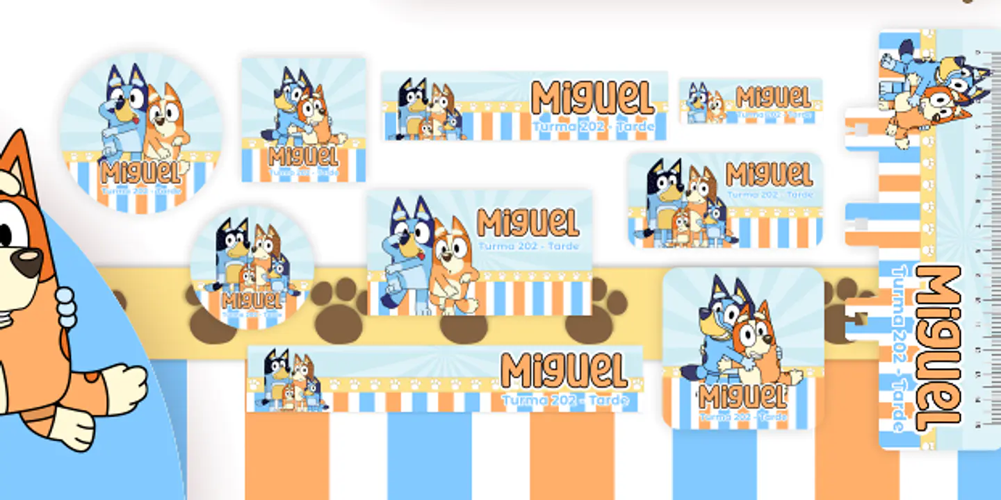 Arquivo Etiqueta Escolar Bluey 1