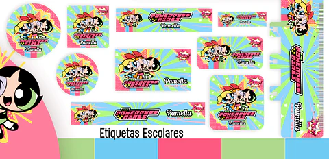 Arquivo Etiqueta Escolar Meninas Super Poderosas