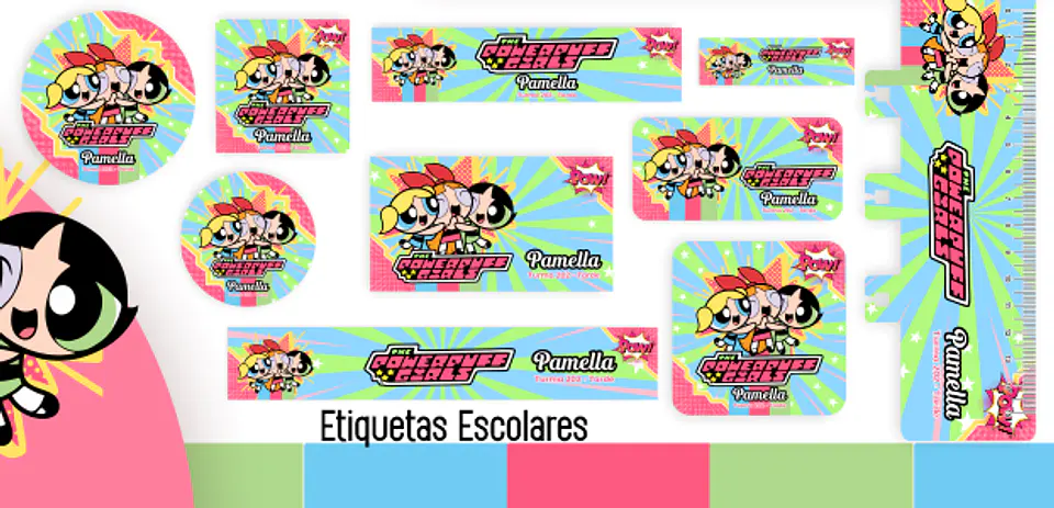 Arquivo Etiqueta Escolar Meninas Super Poderosas 1