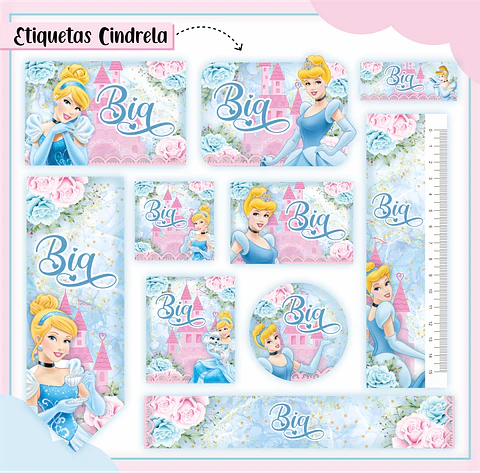 Arquivo Etiquetas Escolares Cinderela