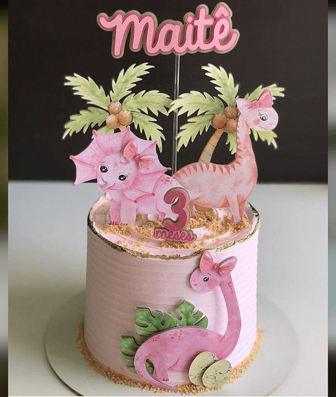Arquivo de Corte Topo Dinossauro Rosa