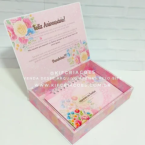 Arquivo caixa Semicartomada Floral - KIF