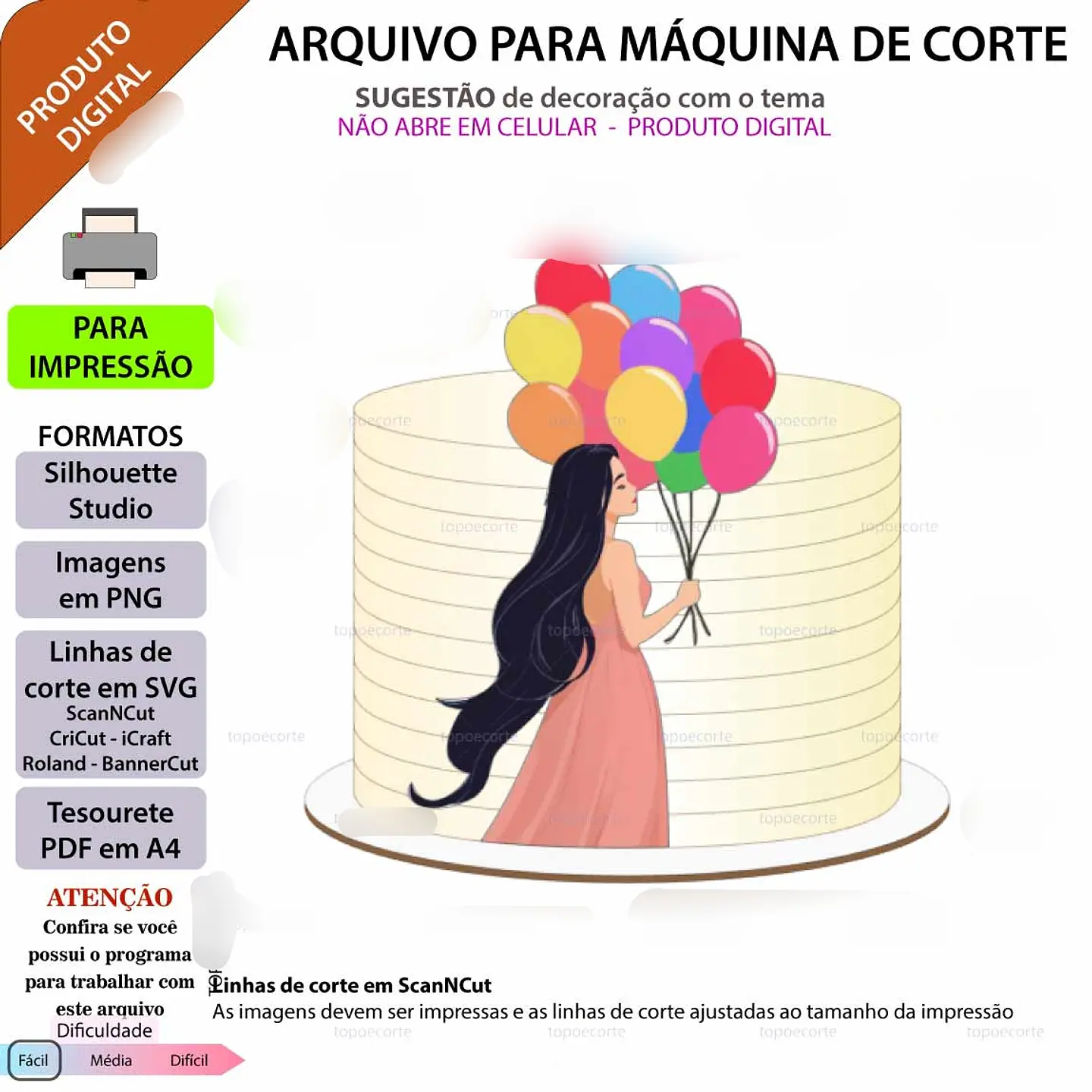 Arquivo de Corte Topo Mulher com Balão 1