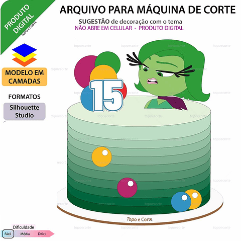 Arquivo de Corte Topo de bolo Nojinho Divertidamente