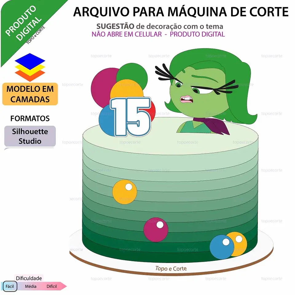 Arquivo de Corte Topo de bolo Nojinho Divertidamente 1