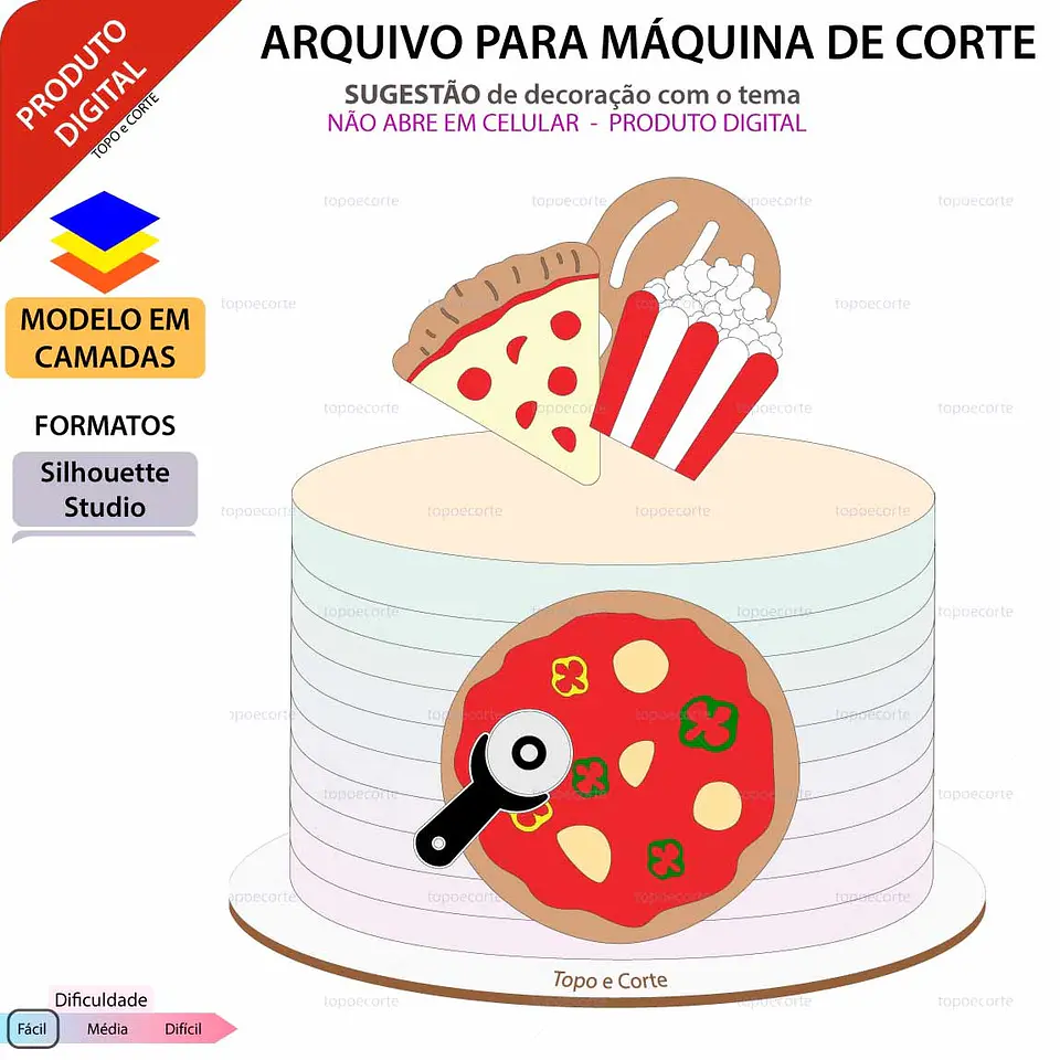 Arquivo de Corte Topo Pizza e Pipoca 1