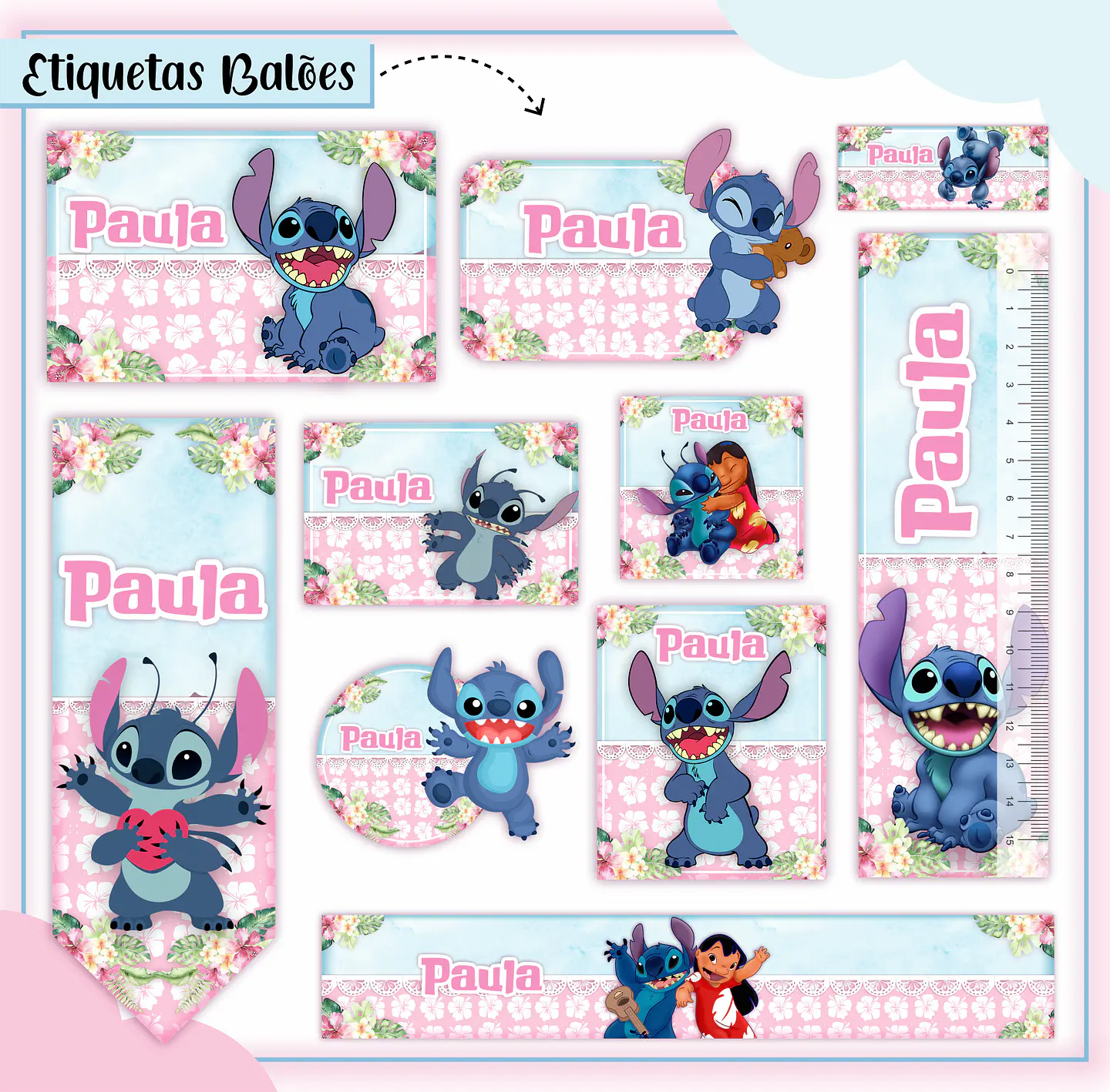 Arquivo Etiqueta Escolar Lilo e Stich 1