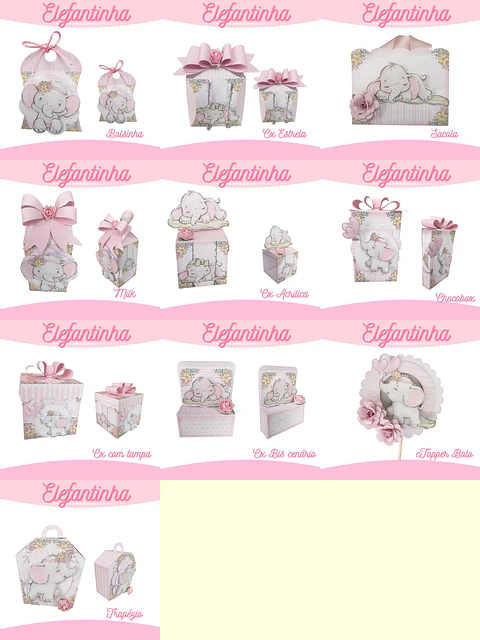 Arquivo de Corte Elefantinha Rosa